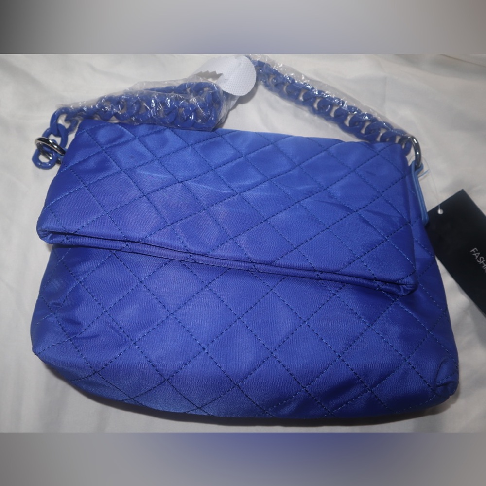 Quilted Blue Shoulder Bag